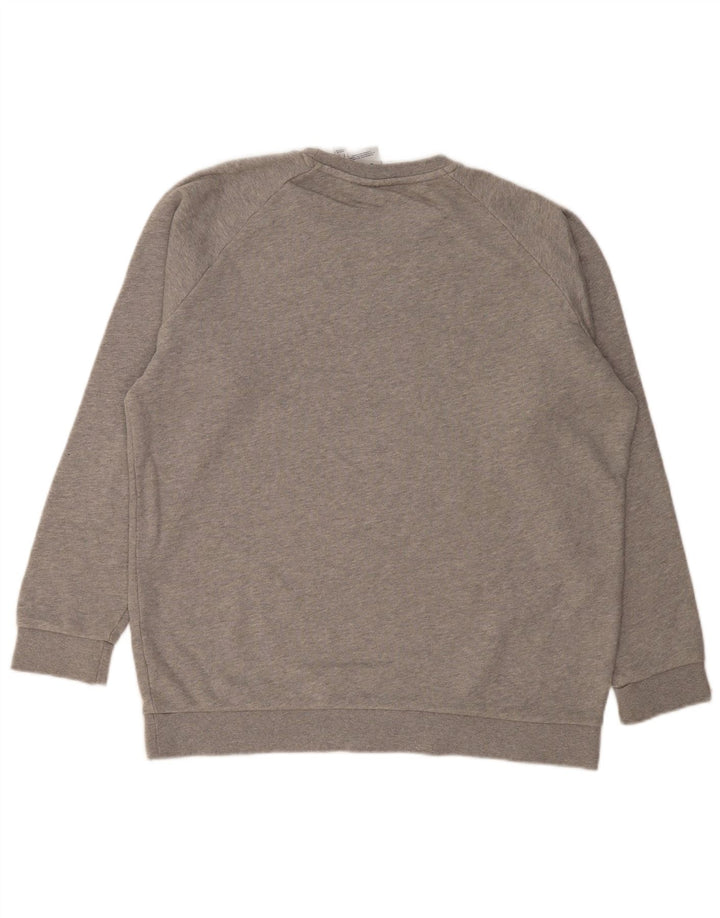 ADIDAS Mens Moletom Jumper Grande Algodão Cinza