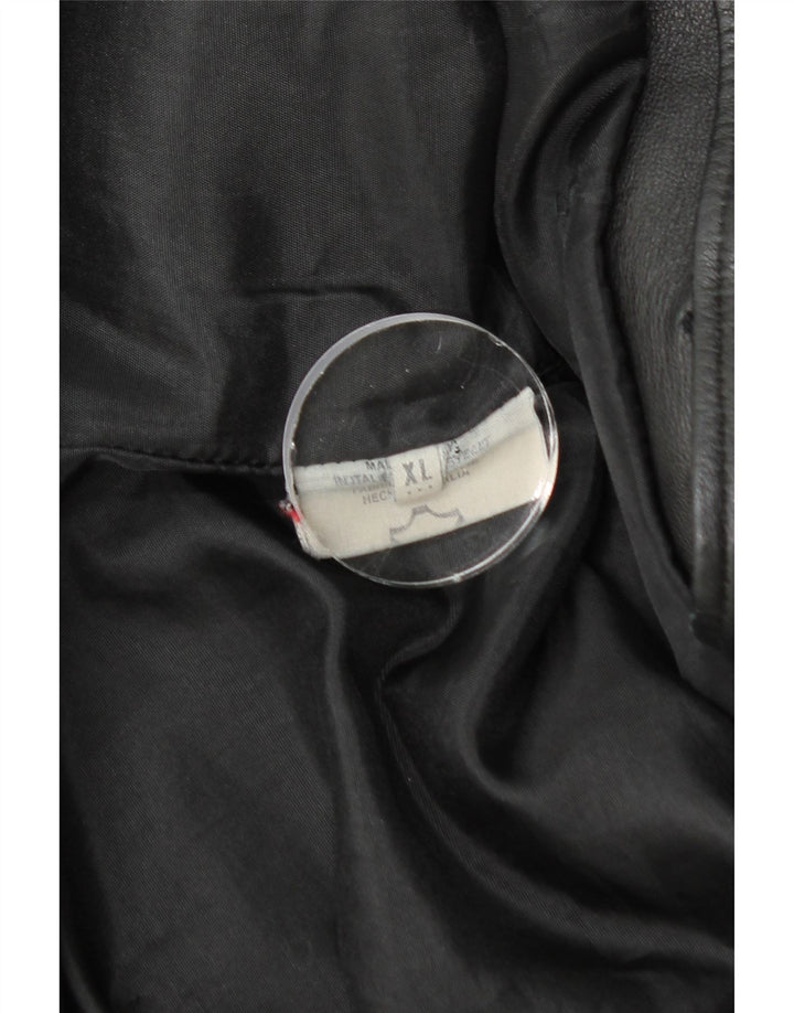 Casaco de couro feminino VINTAGE UK 18 XL couro preto