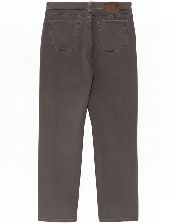 Jeckerson Calça casual reta masculina W40 L32 Algodão cinza