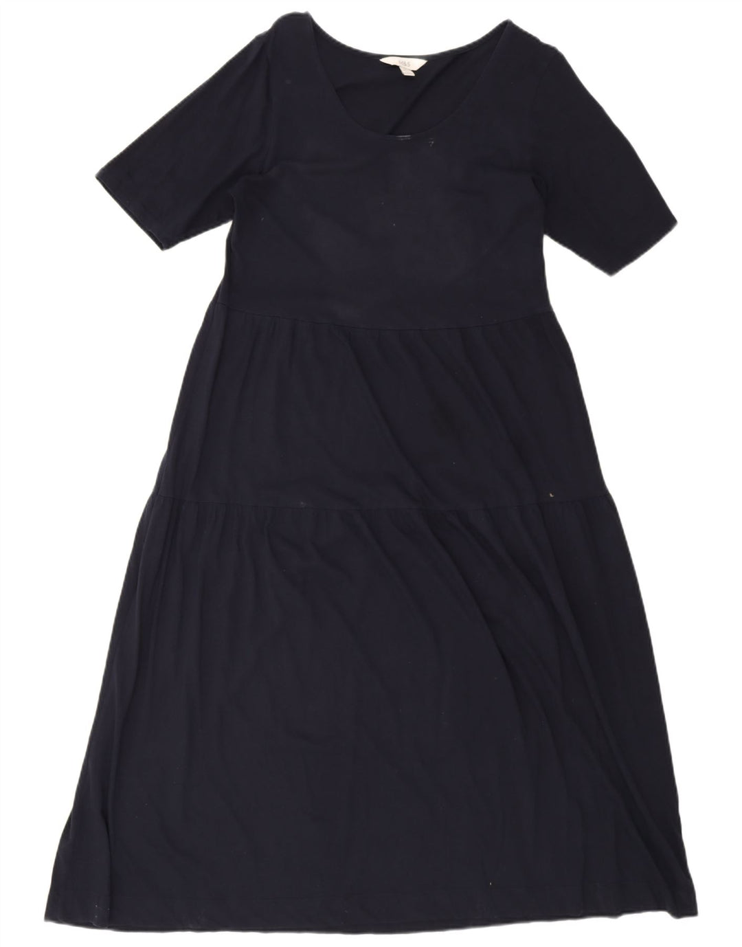 Vestido maxi regular feminino Marks & Spencer Reino Unido 14 algodão azul marinho médio