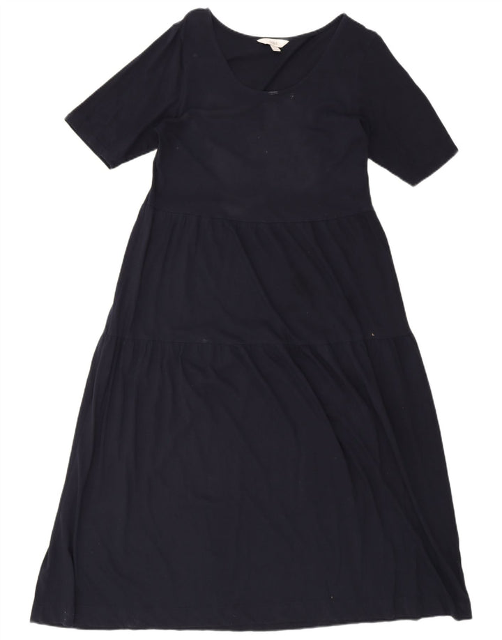 Vestido maxi regular feminino Marks & Spencer Reino Unido 14 algodão azul marinho médio