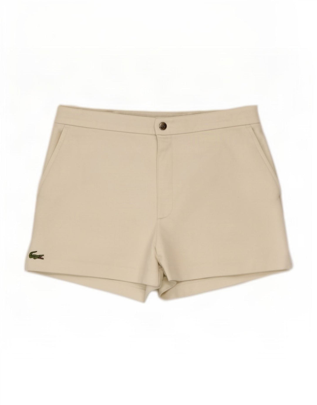 Shorts masculinos Lacoste tamanho 4 médio W30 poliéster branco