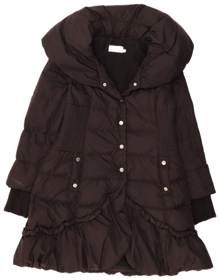 Casaco acolchoado feminino Karen Millen UK 14 grande poliamida preta