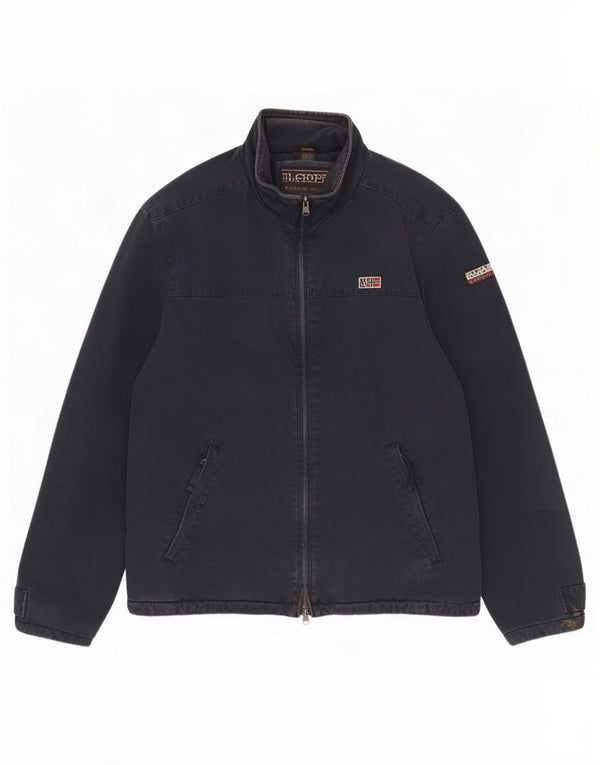 Jaqueta bomber geográfica masculina Napapijri Reino Unido 40 grande algodão azul marinho