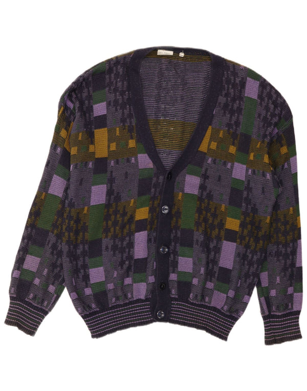 Suéter cardigã masculino San Marco IT 54 XL azul marinho algodão geométrico