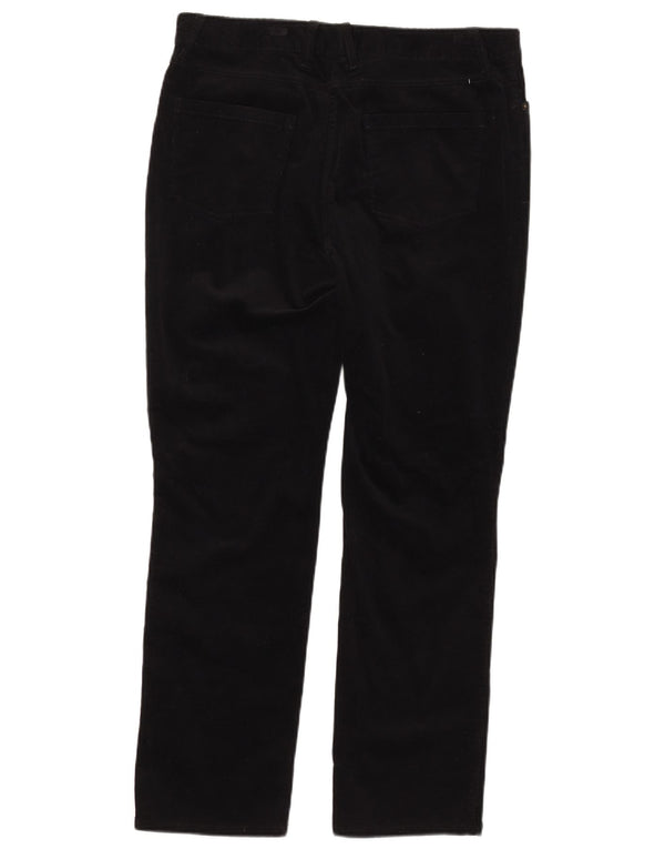 Calça feminina de veludo cotelê Marks & Spencer com cintura alta Reino Unido 14 grande W34 L28 Bla