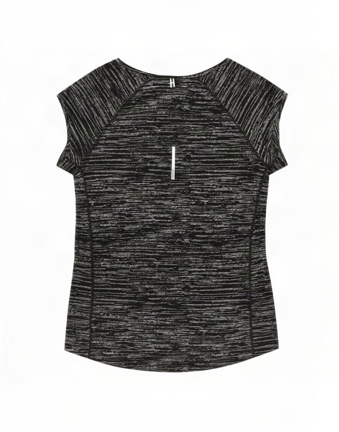 Camiseta feminina Nike Dri Fit UK 12 poliéster manchado preto médio