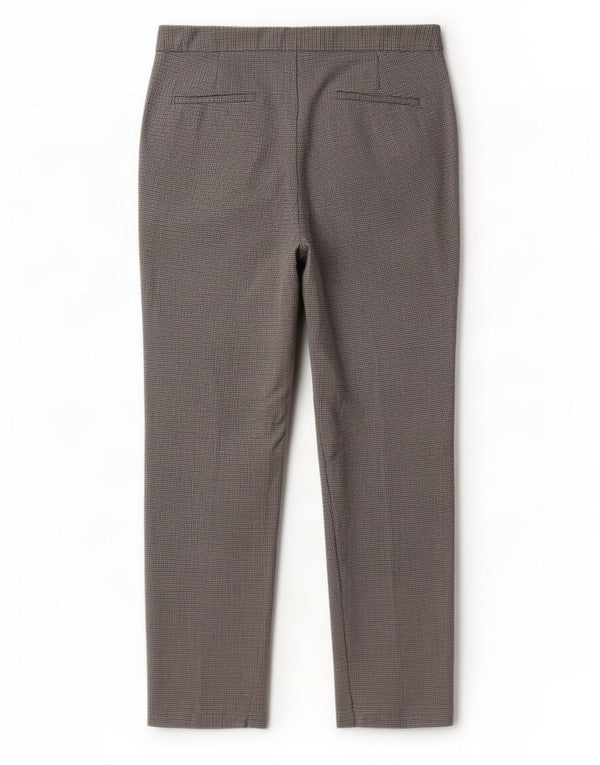 Zara Calça Chino Feminina Crop Slim UE 38 Pequeno W28 L26 Cinza Houndstooth