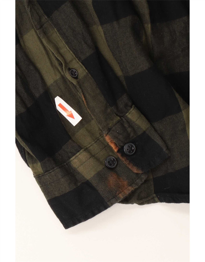 Camisa masculina de flanela Jack & Jones XL verde algodão guingão