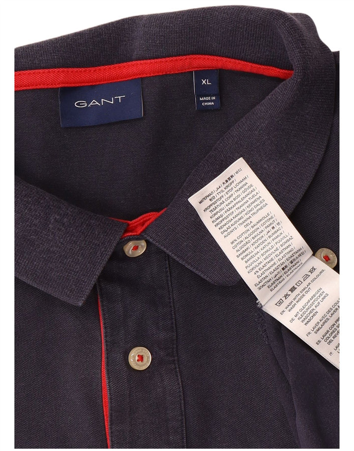 Camisa polo masculina Gant XL azul marinho algodão
