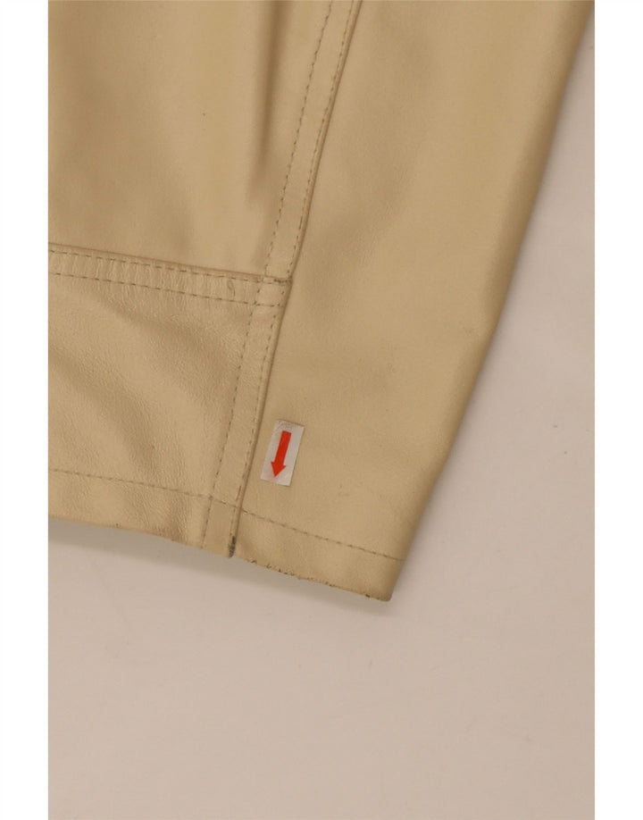 Jaqueta masculina vintage de couro sintético UK 38 bege médio