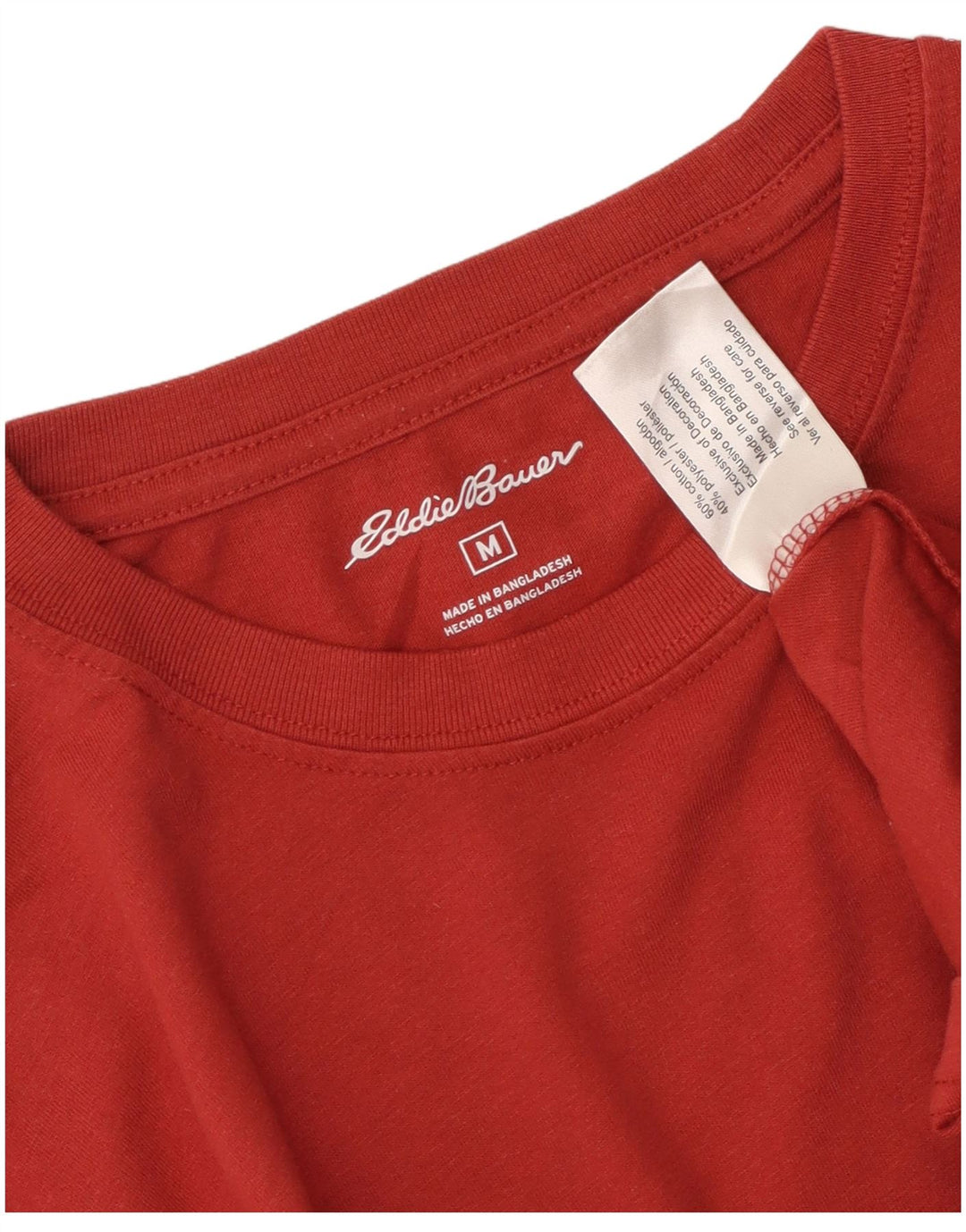 Camiseta masculina EDDIE BAUER de algodão vermelho médio