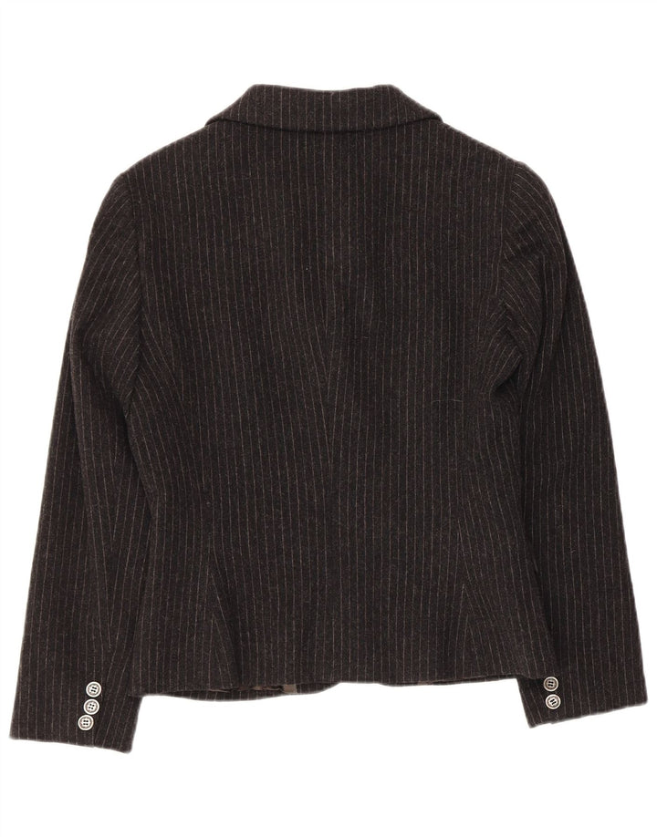 Jaqueta blazer feminina Liu Jo com 2 botões IT 44 acetato risca de giz preto médio