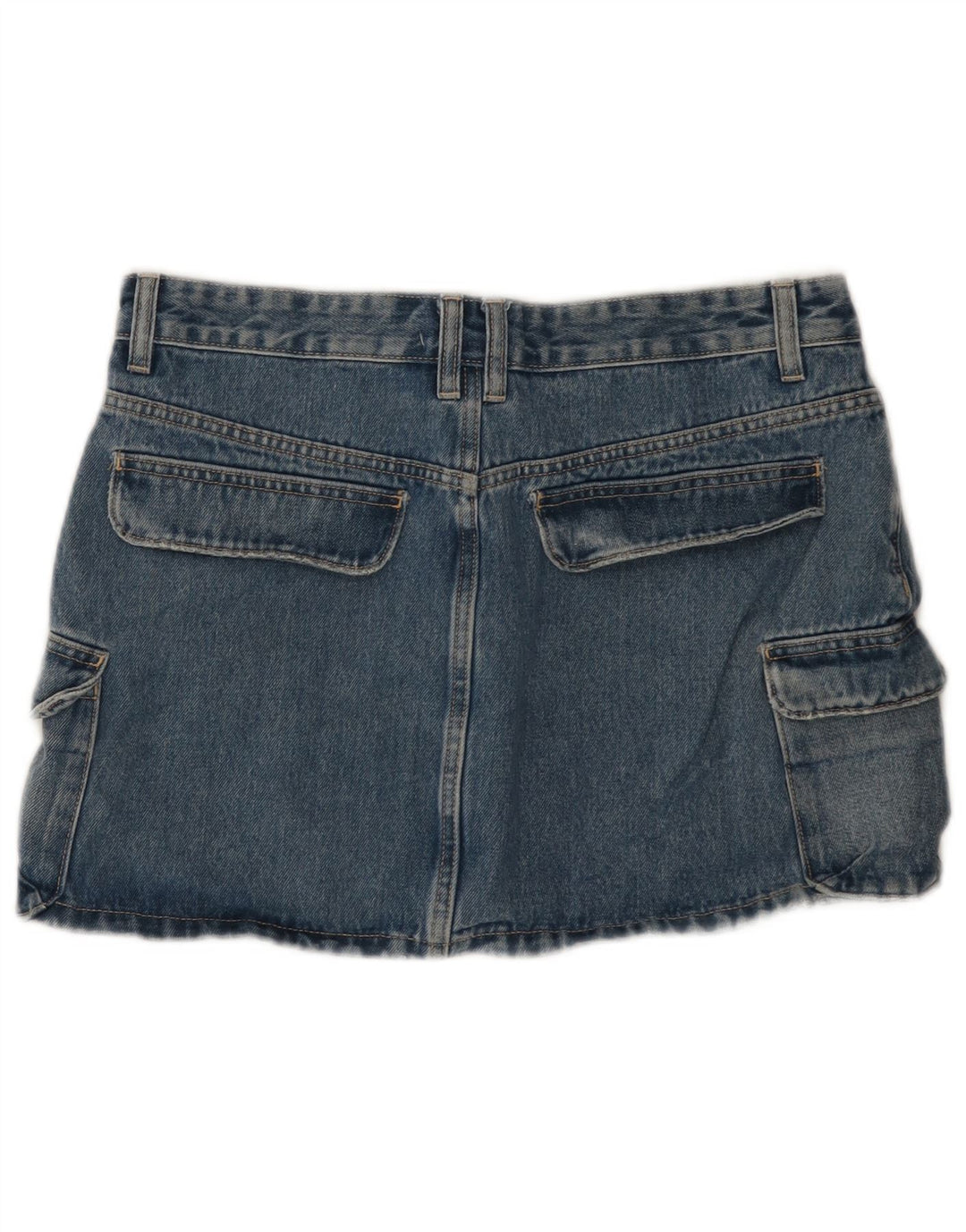 Zara Saia jeans feminina grande W32 algodão azul