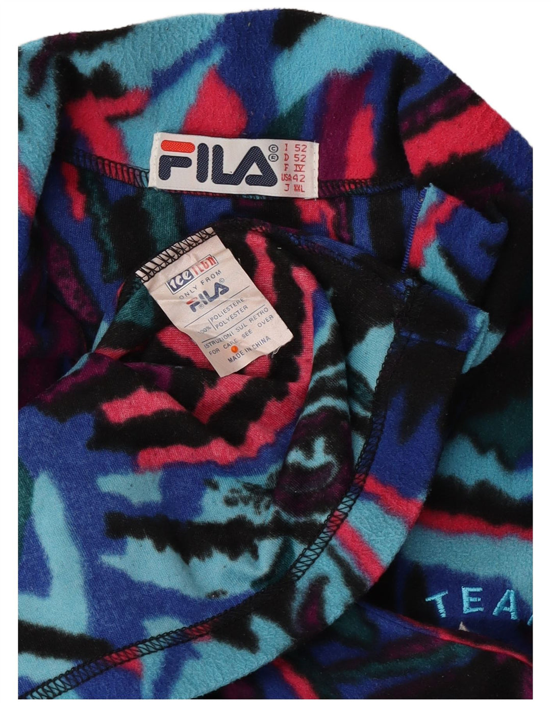 FILA Masculino Abstract Pattern Fleece Jumper IT 52 Grande Multicolorido