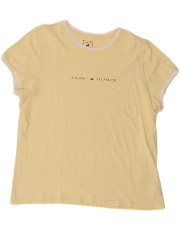 Camiseta feminina Tommy Hilfiger com estampa gráfica UK 20 2XL algodão amarelo
