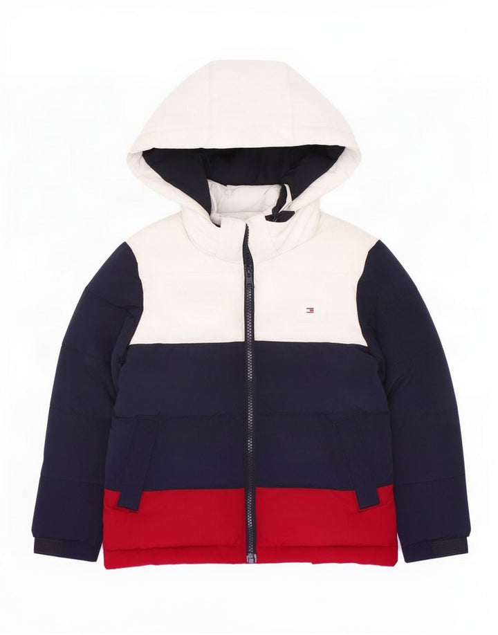 Tommy Hilfiger Jaqueta acolchoada masculina 3-4 anos Colorblock multicolorido