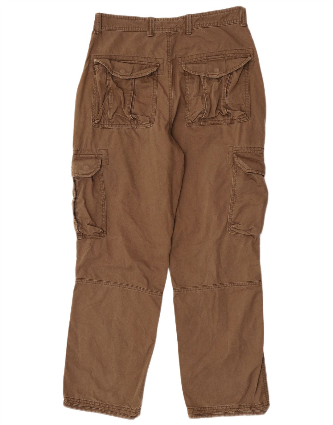 Calça cargo reta masculina Marks & Spencer W30 L29 algodão cáqui