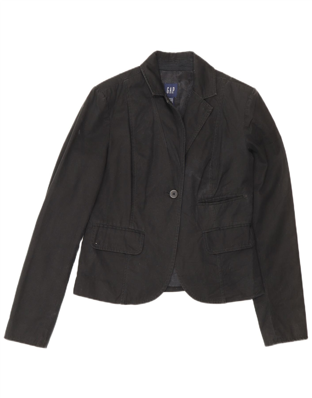 Jaqueta blazer feminina Gap com 1 botão UK 6 XS algodão preto