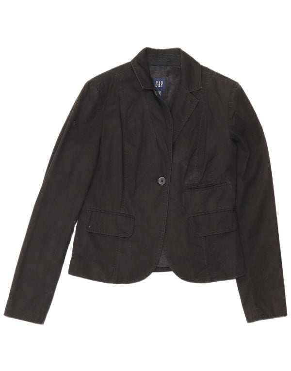 Jaqueta blazer feminina Gap com 1 botão UK 6 XS algodão preto