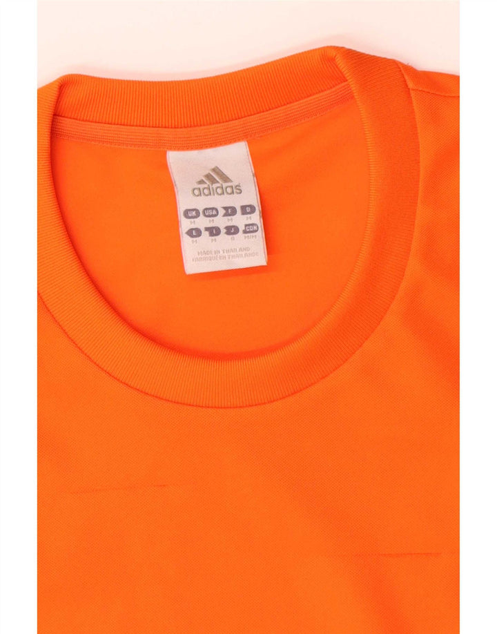 Adidas Mens Climalite Camiseta Top Médio Laranja Poliéster