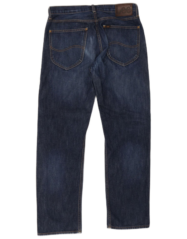 Lee Mens Straight Jeans W32 L32 Azul Marinho Algodão