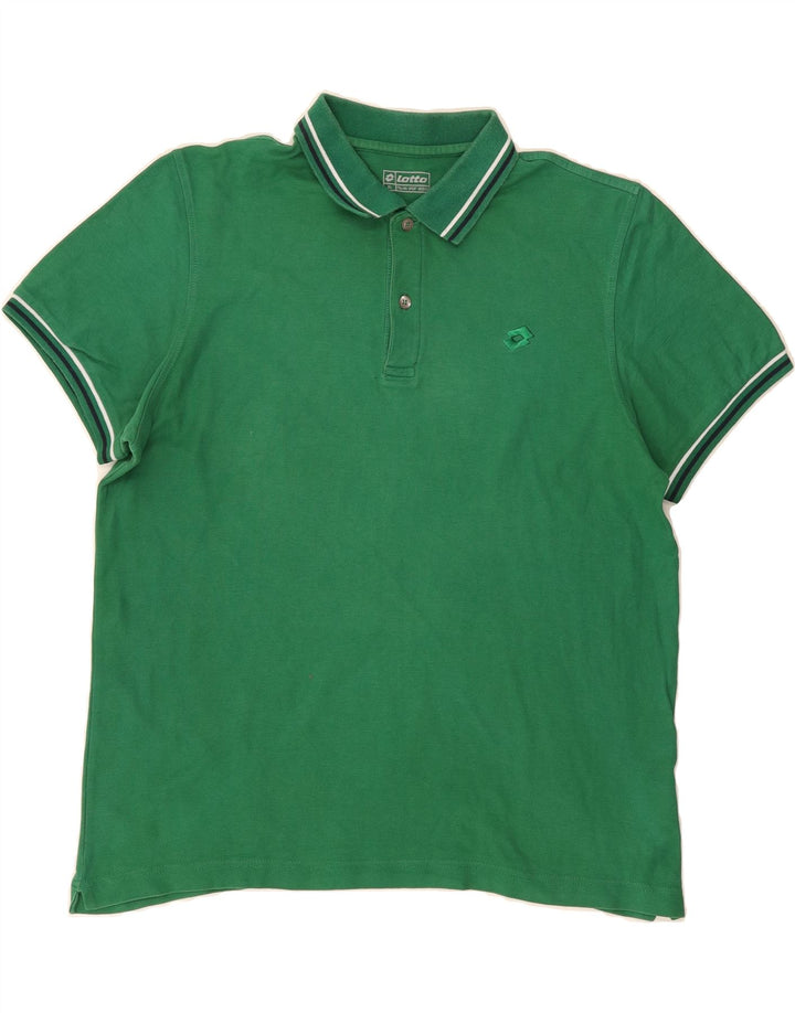LOTTO Mens Polo Shirt XL Green Cotton Vintage Lotto and Second-Hand Lotto from Messina Hembry 