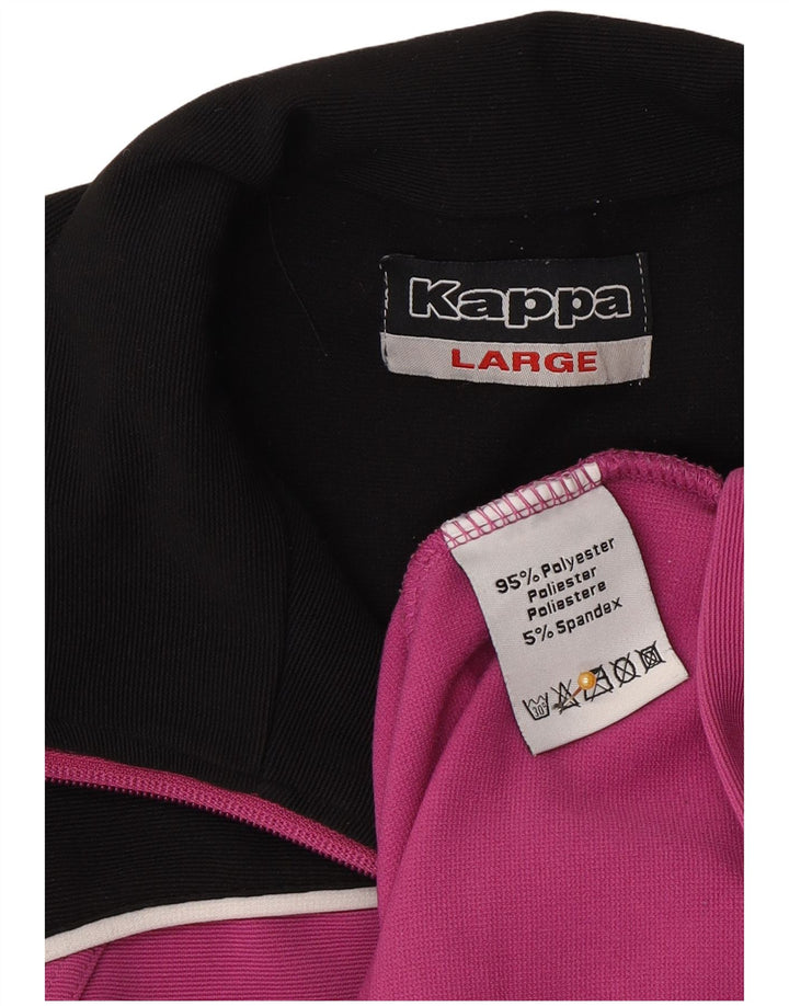 Kappa Womens Tracksuit Top Jacket UK 14 Grande Roxo Colourblock Poliéster