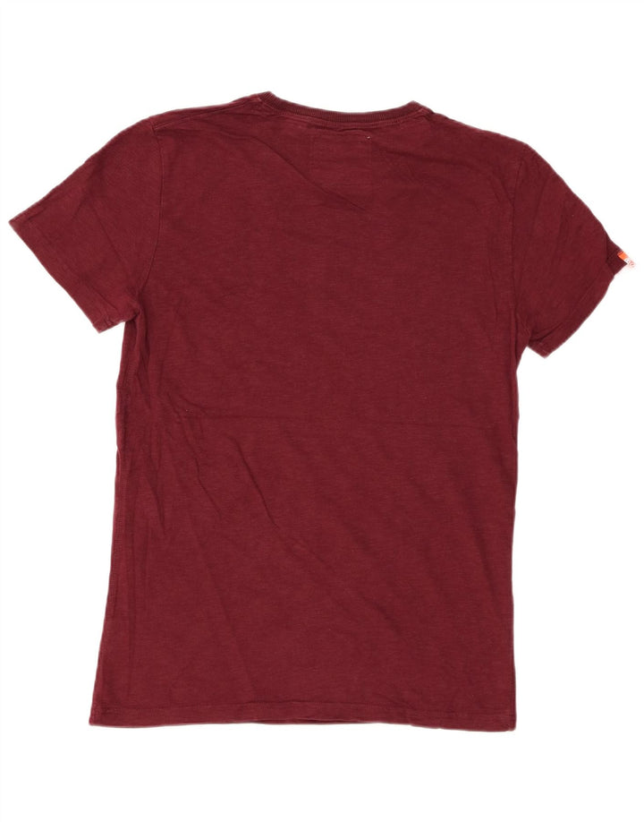 Superdry Mens Graphic T-Shirt Top Médio Algodão Borgonha