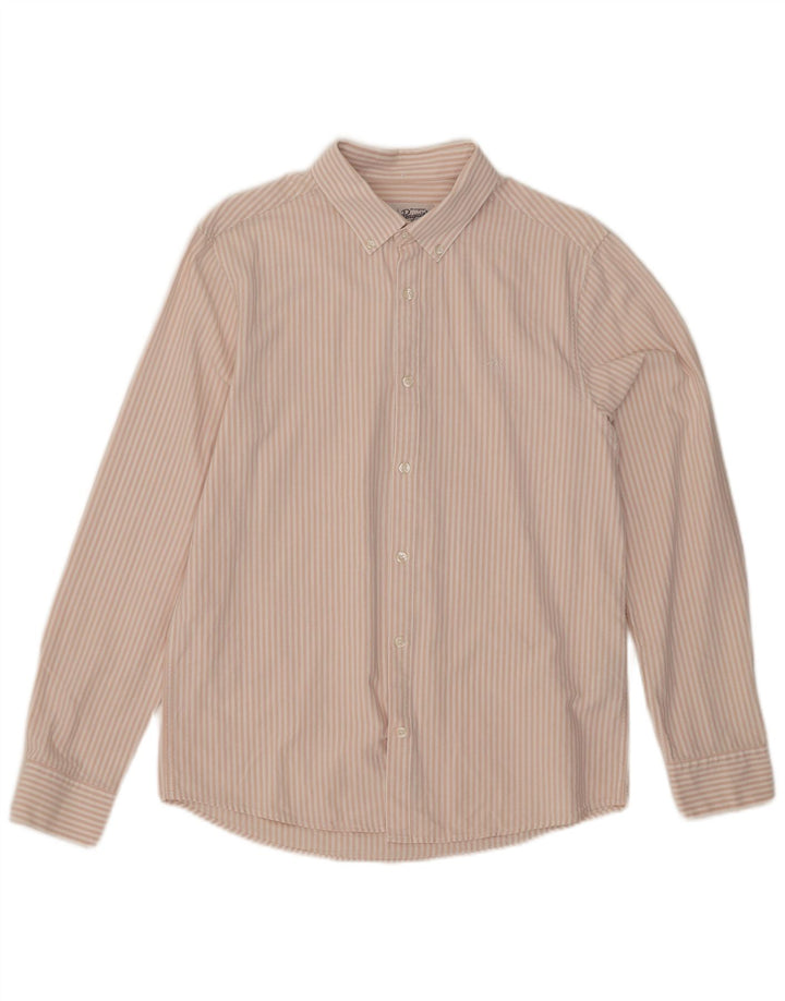 Camisa masculina PENGUIN de algodão listrado rosa médio