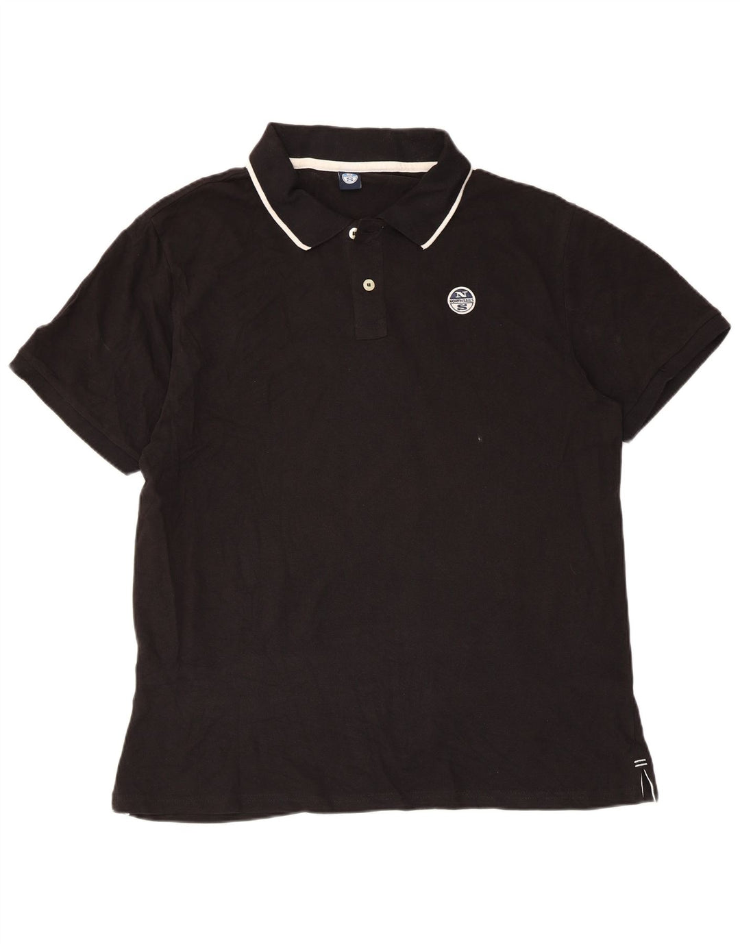 Camisa polo masculina North Sails XL de algodão listrado preto
