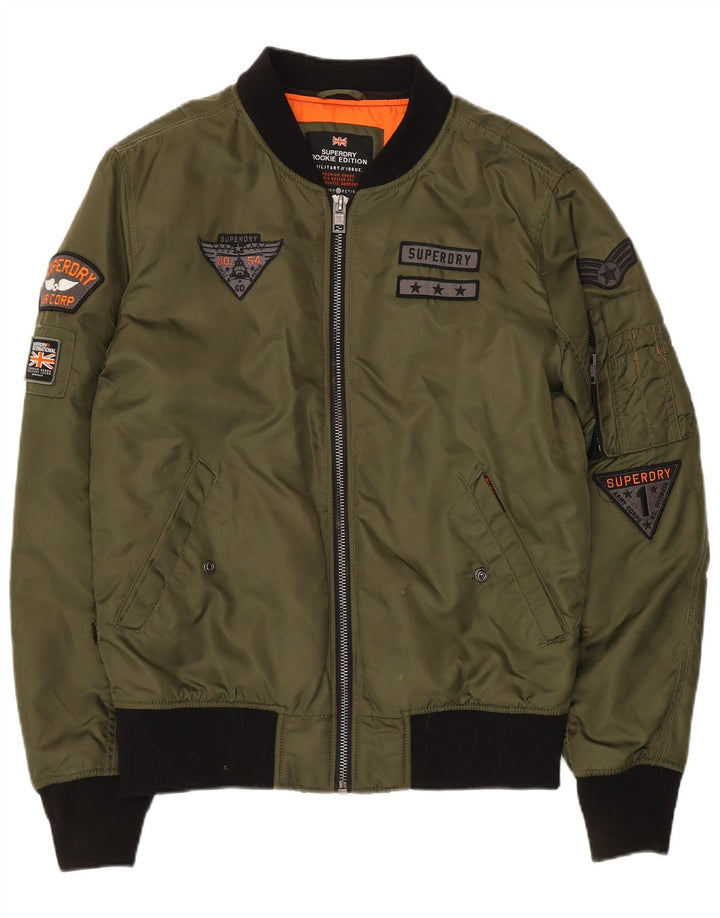 Jaqueta bomber militar masculina Superdry UK 38 nylon cáqui médio