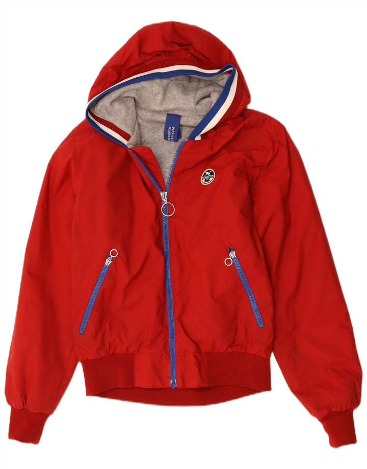 Jaqueta bomber masculina com capuz North Sails Reino Unido 36 poliéster vermelho pequeno