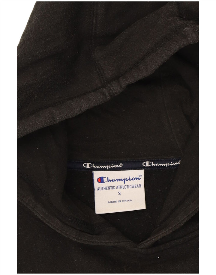 CHAMPION Suéter masculino com capuz gráfico pequeno algodão preto