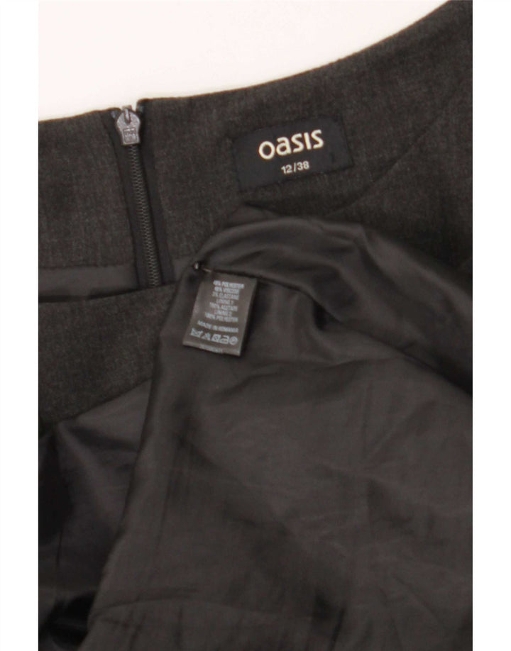 Vestido bainha feminino Oasis Reino Unido 12 poliéster cinza médio