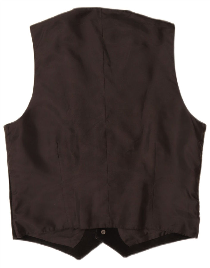 Colete masculino vintage de camurça UK 40 couro preto médio