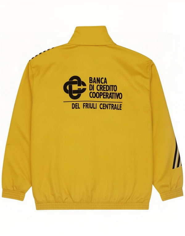 Poliéster listrado amarelo do XL do revestimento superior do agasalho gráfico dos homens do vintage