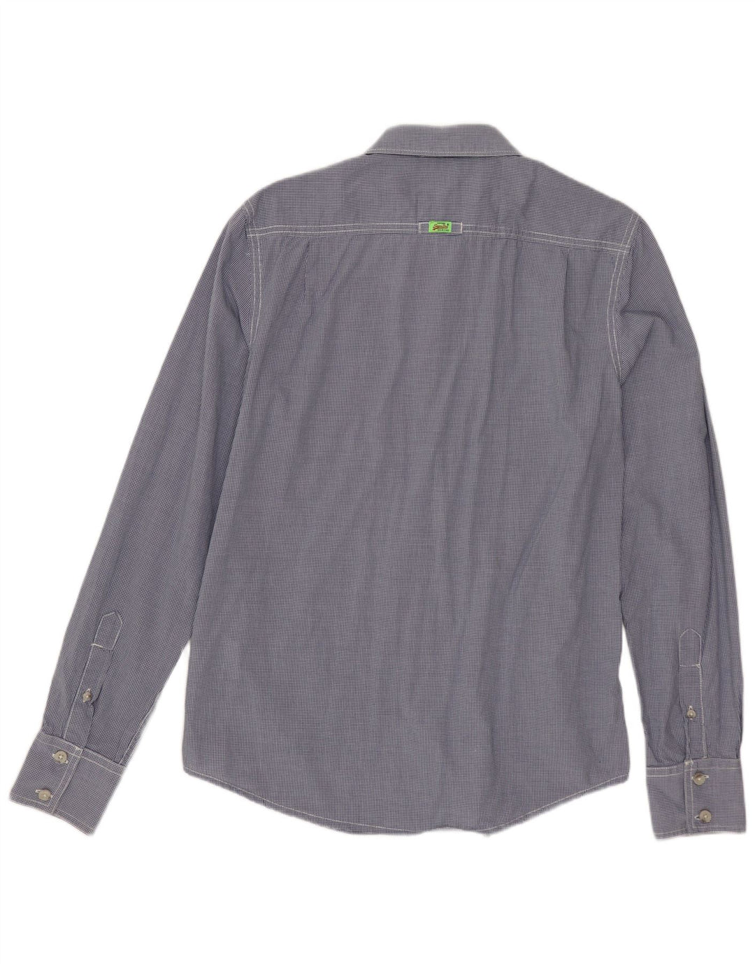 Camisa masculina SUPERDRY média azul marinho algodão guingão