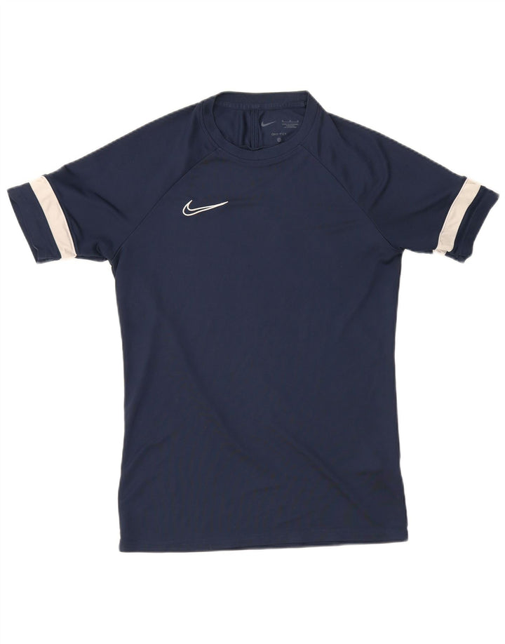 Camiseta Nike Masculina Dri Fit Top Médio Azul Marinho Colourblock Poliéster