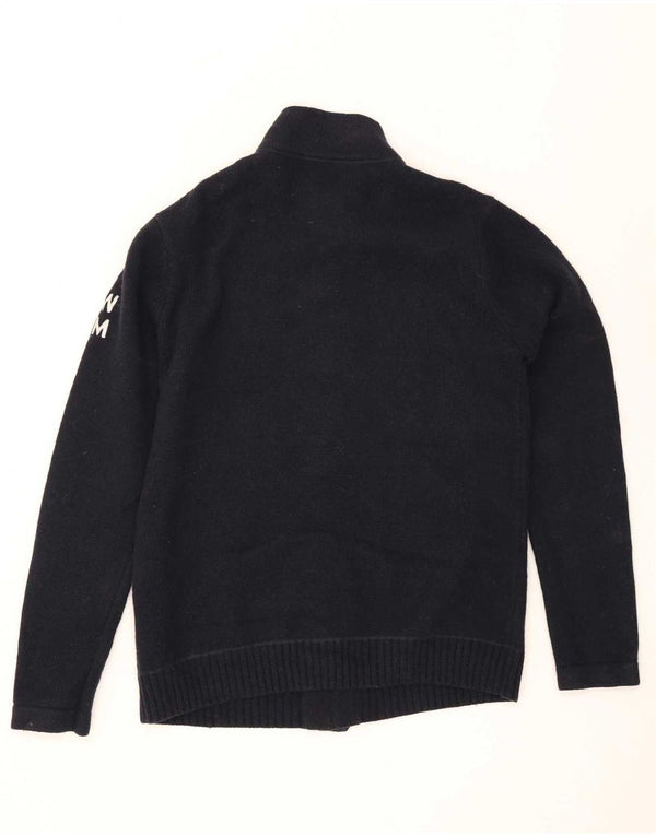 Suéter cardigã gráfico masculino G-Star XL lã de cordeiro azul marinho