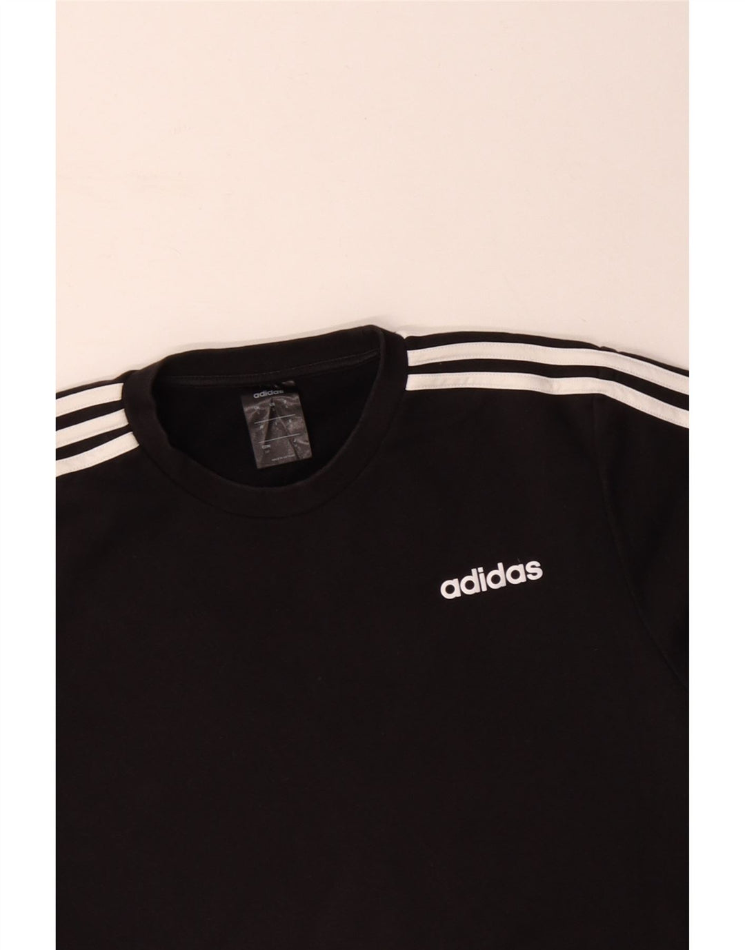 ADIDAS Mens Moletom Jumper Pequeno Algodão Preto