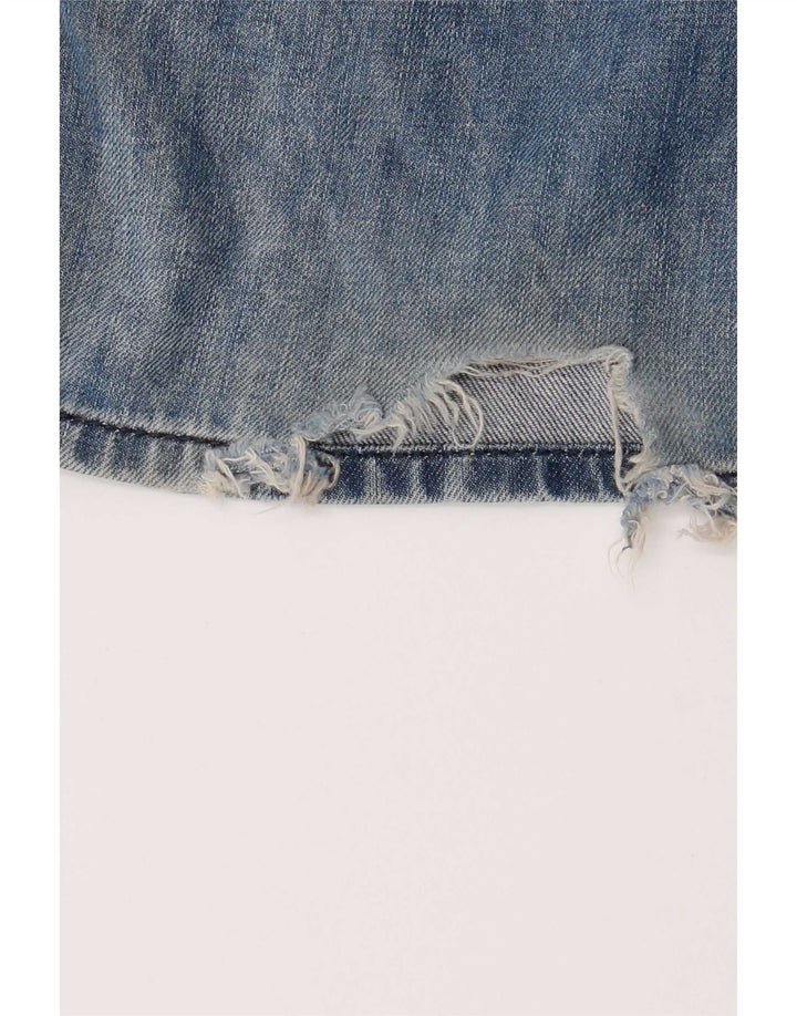 Diesel Mens Larkee Distressed Regular Straight Jeans W33 L32 Azul Algodão