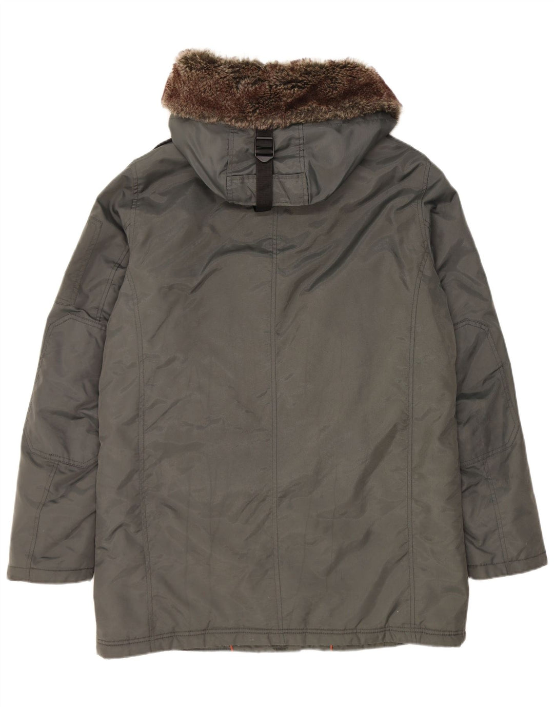 Jaqueta Parka masculina Refrigue com capuz UK 40 grande cinza nylon