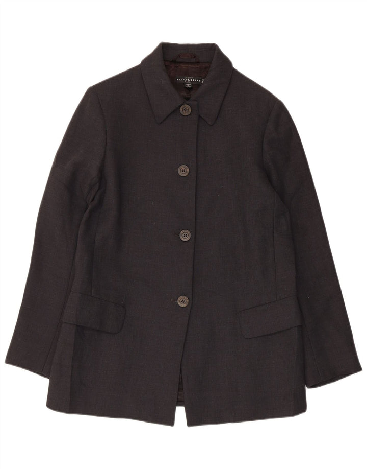 Belfe & Belfe Jaqueta blazer feminina de 4 botões IT 40 pequena lã virgem preta