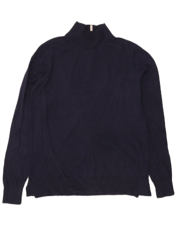 Suéter feminino Joules com gola tartaruga, Reino Unido 12, médio, azul marinho, algodão