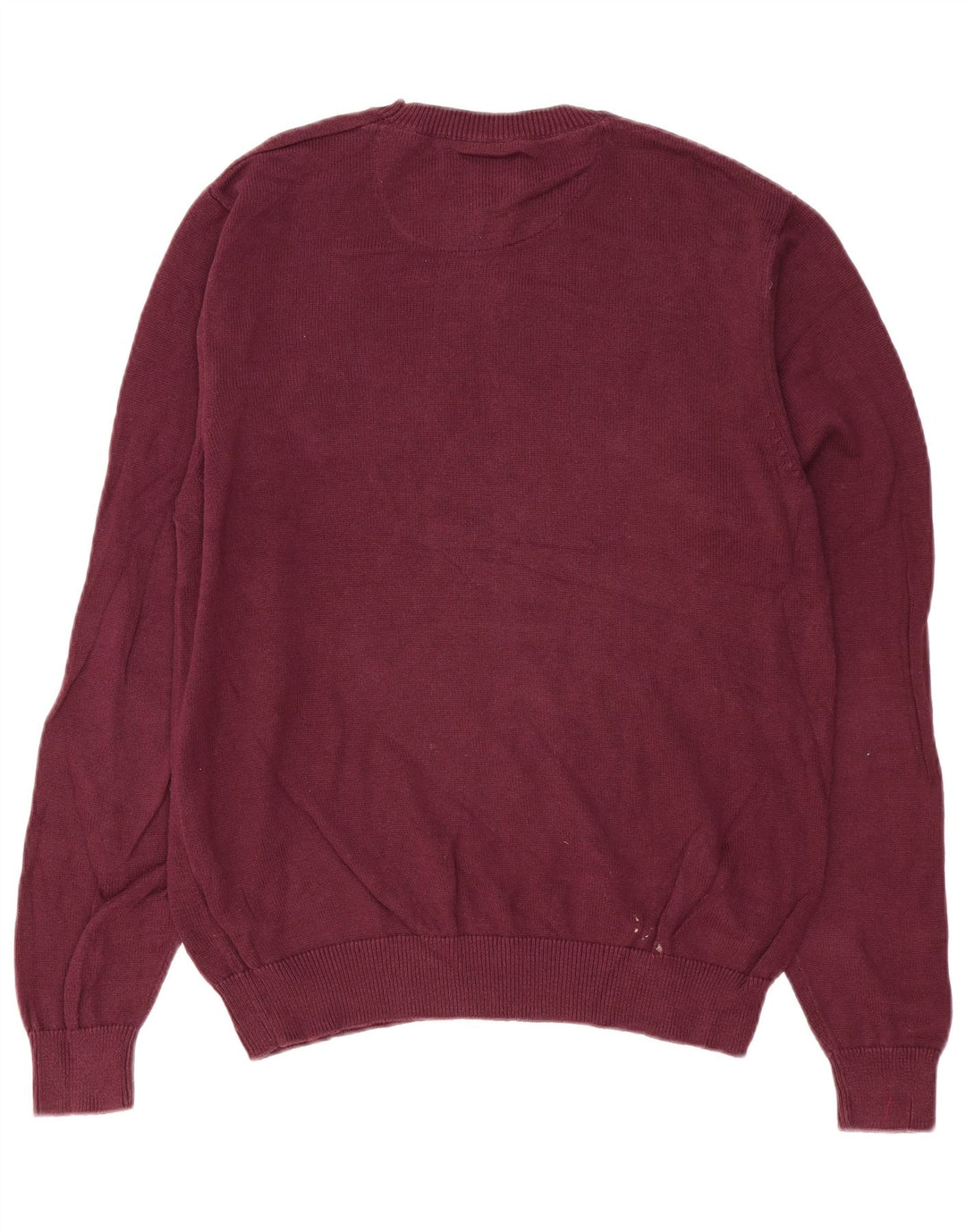 Suéter masculino Marks & Spencer com gola redonda, algodão médio vinho