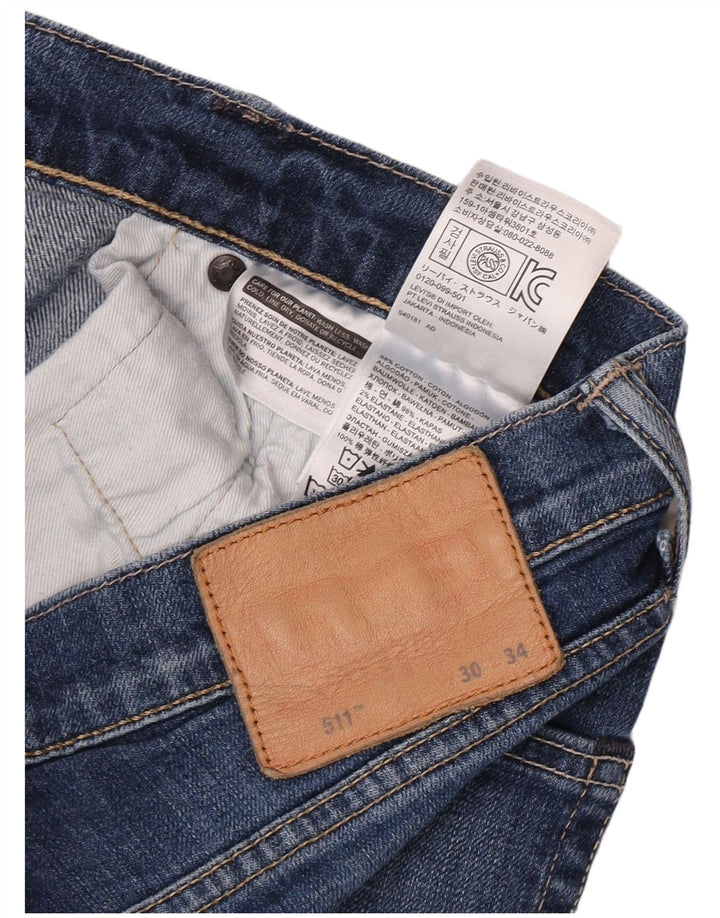 Calça jeans feminina Levi's 511 Slim W30 L32 azul algodão