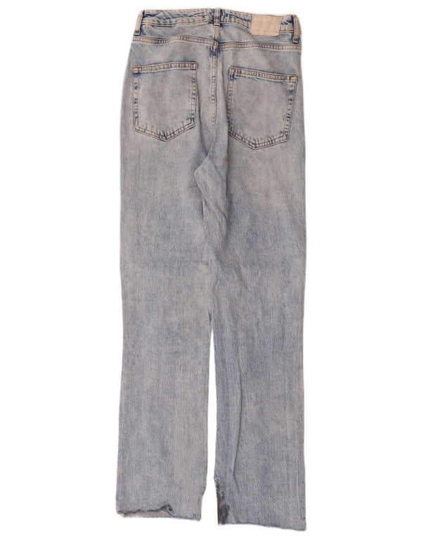 Calça jeans reta feminina Zara EU 38 pequena W28 L29 algodão azul