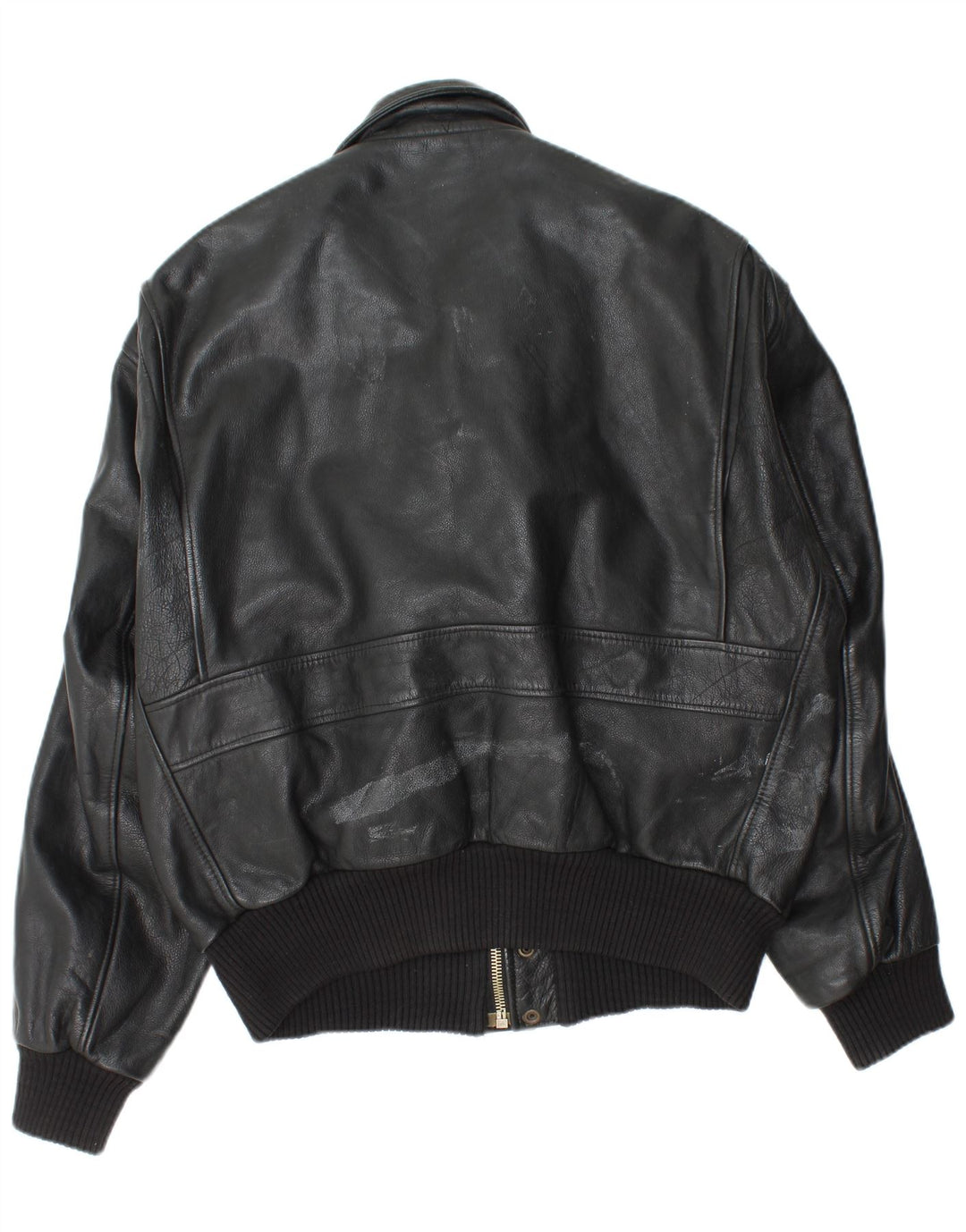 Jaqueta de couro militar masculina vintage IT 52 XL couro preto