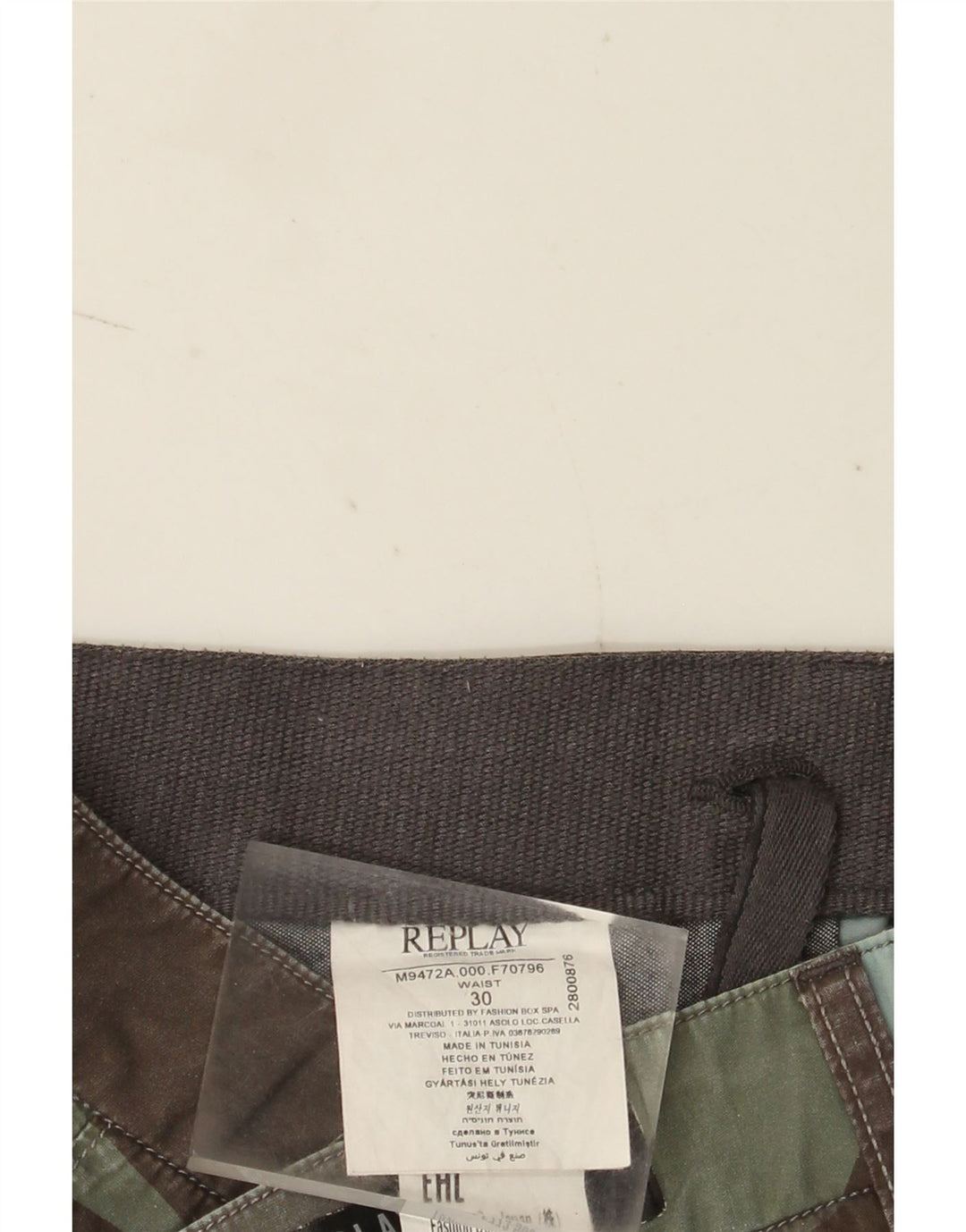 Replay Mens Chino Shorts W30 Médio Algodão Geométrico Multicolorido
